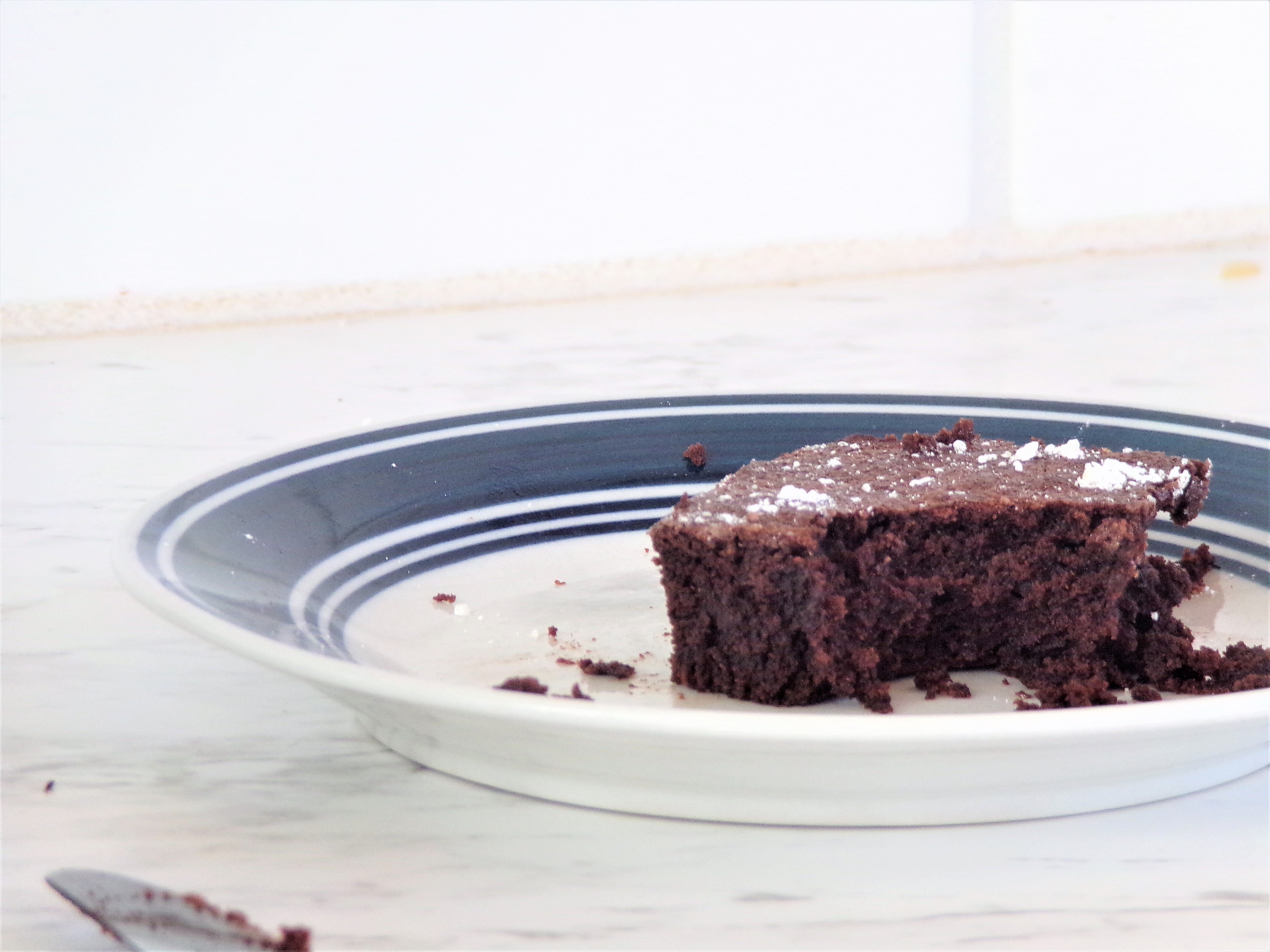a gooey brownie on a plate