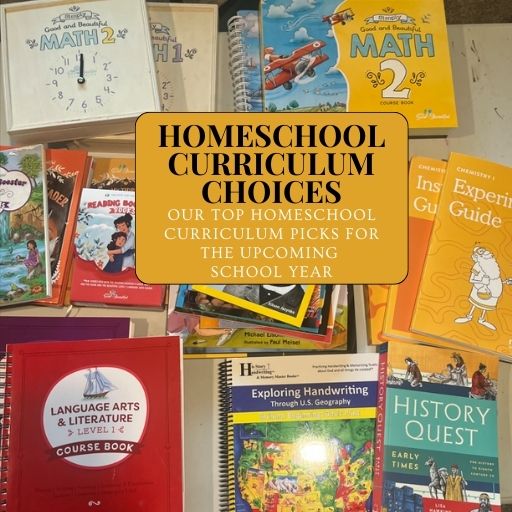 homeschool curriculum sits on a table